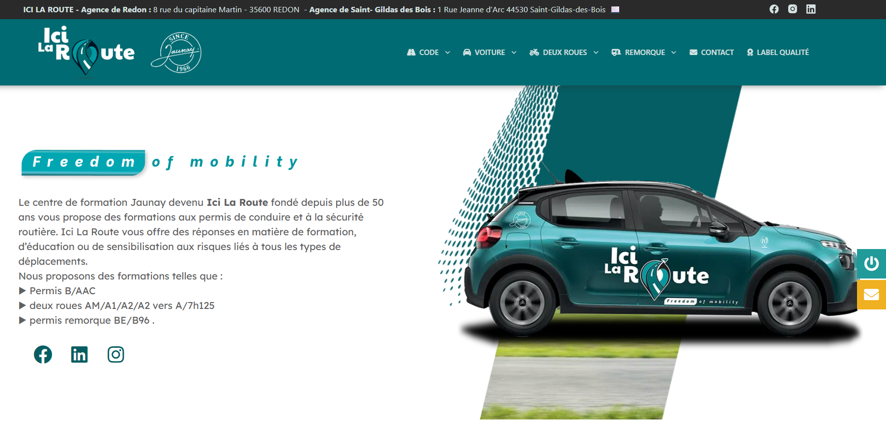 Site Internet pour auto éocle à Redon